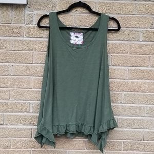 Green Ruffle Tank Top